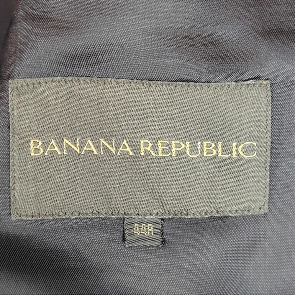 Banana Republic Navy Blazer Men 44R Wool Made In Italy Y2K Sport Coat Blazer